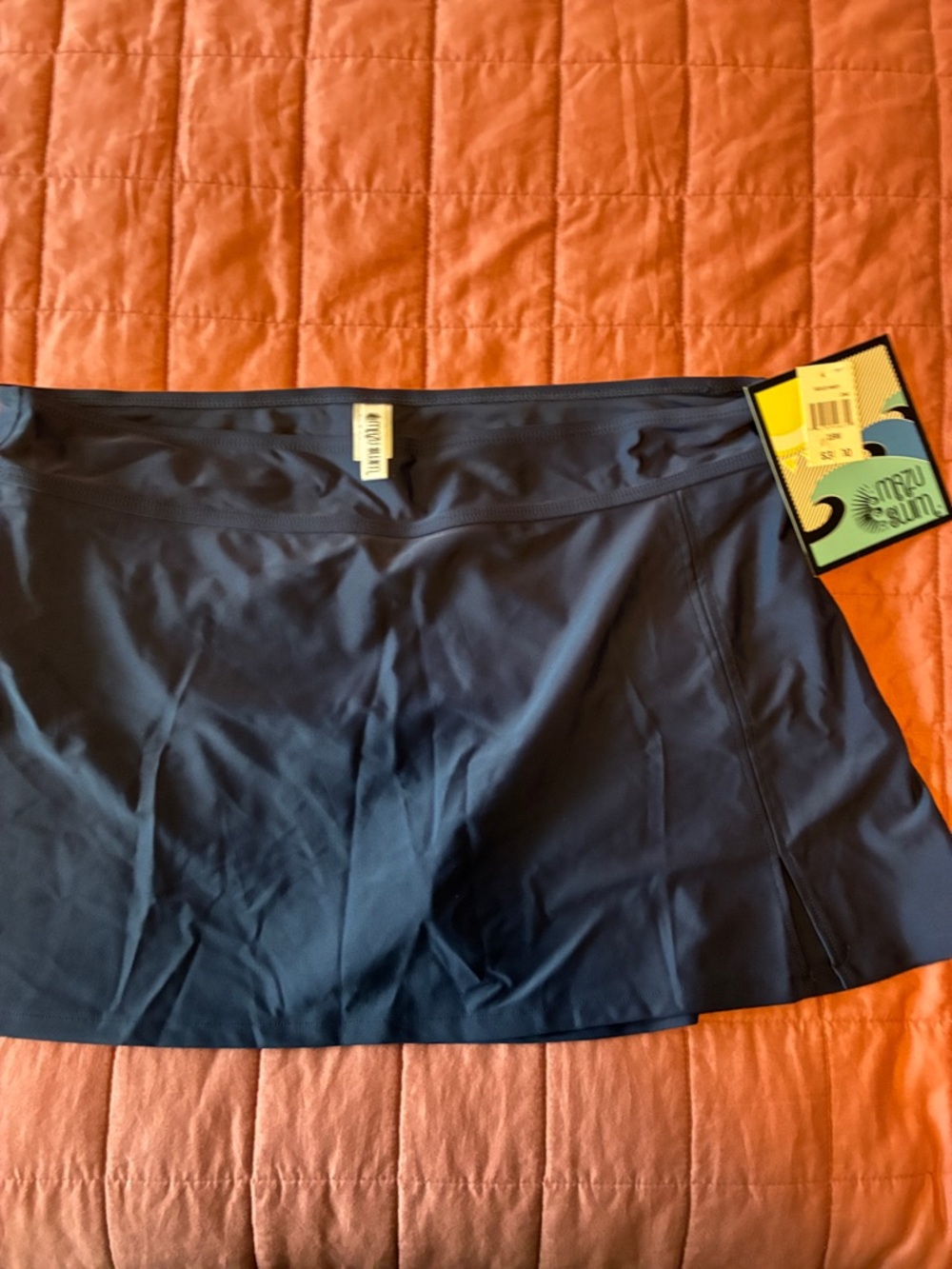 Navy Athletic Skirt  swim bottoms with Built-In Shorts NWT